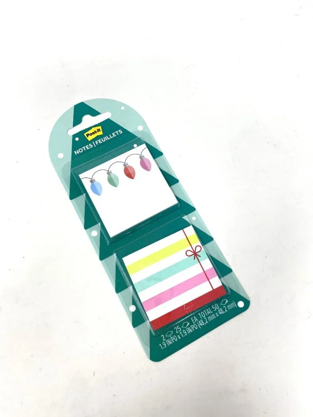 2 Post-it 2pk Jingle Notes Christmas Lights 1.9